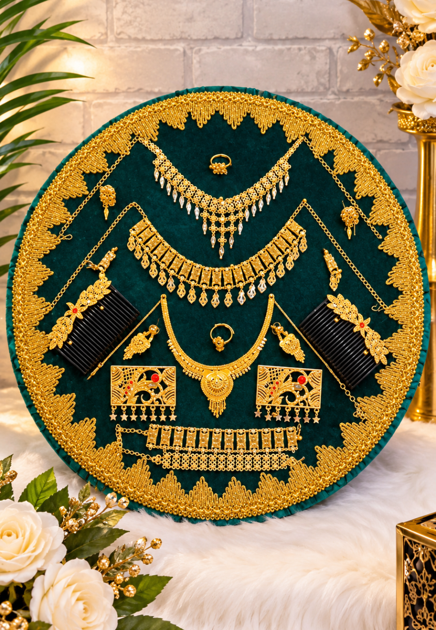 panneau + bijoux plaque or