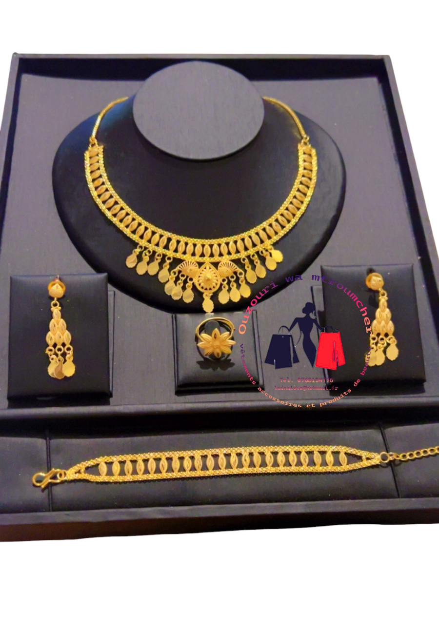 ensemble bijoux plaque or