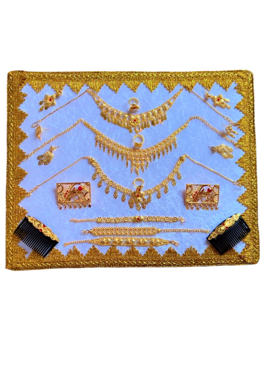 panneau + bijoux plaque or déjà fixé et emballé
