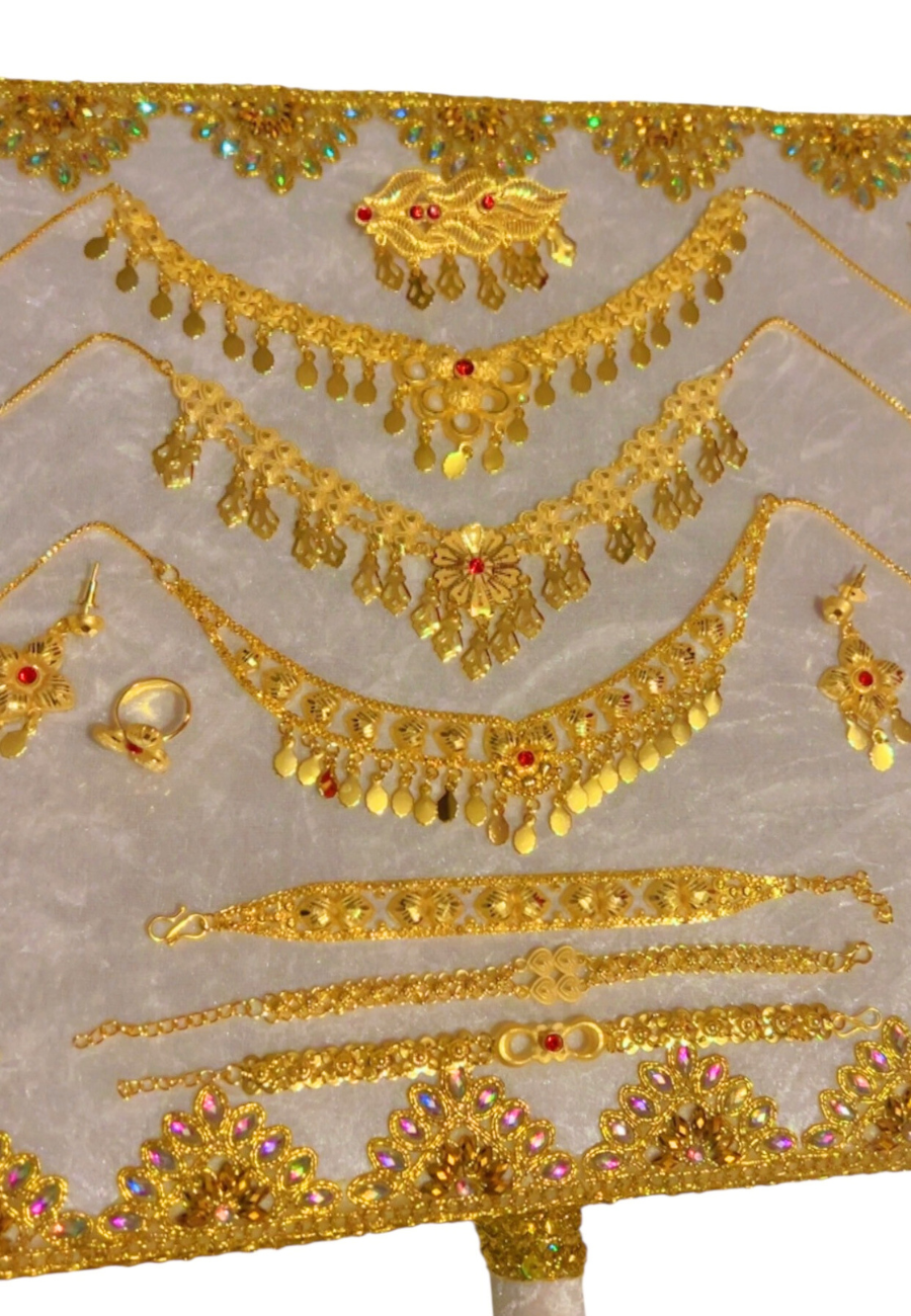 panneau + bijoux plaque or déjà fixé et emballé