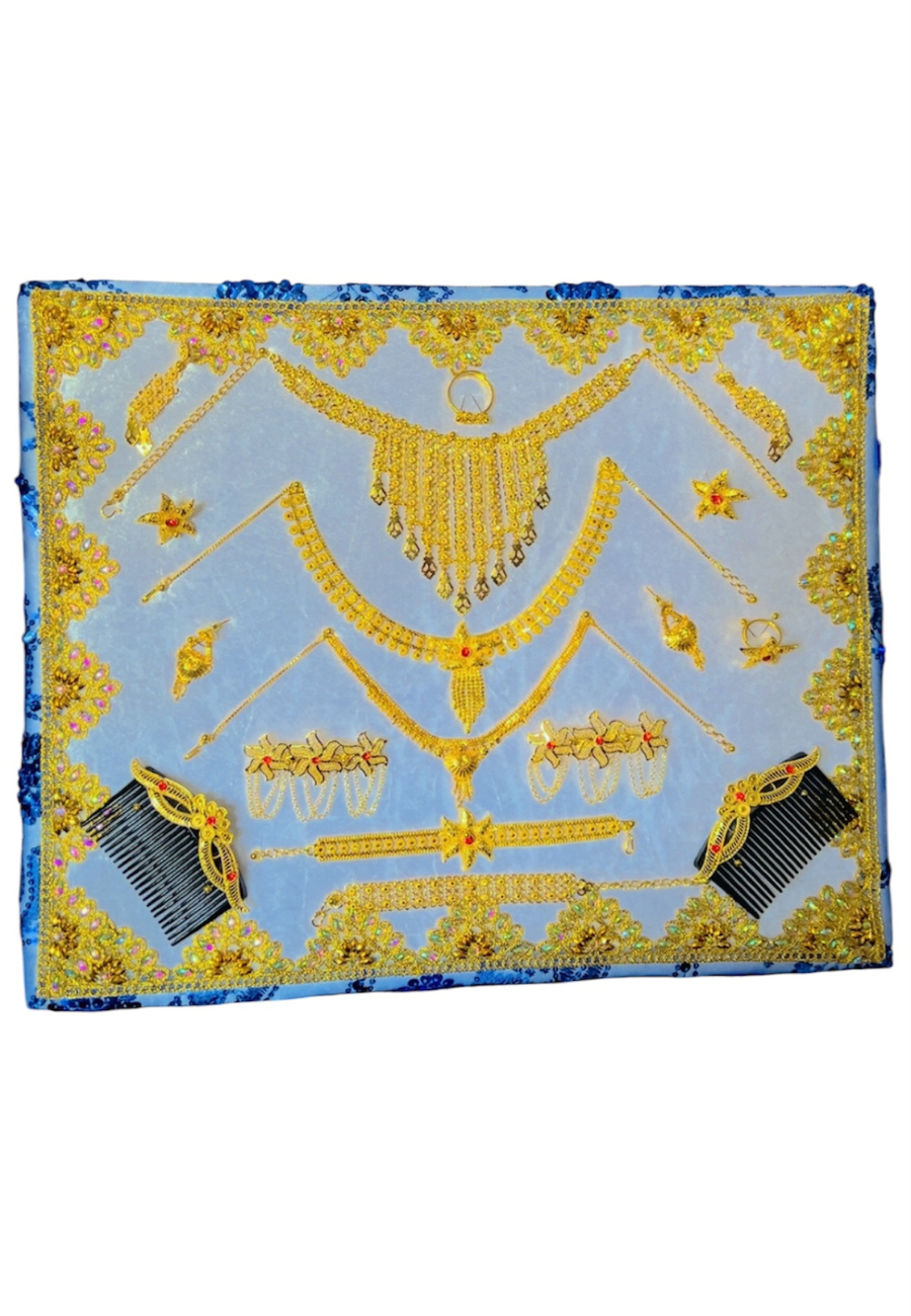 panneau + bijoux plaque or