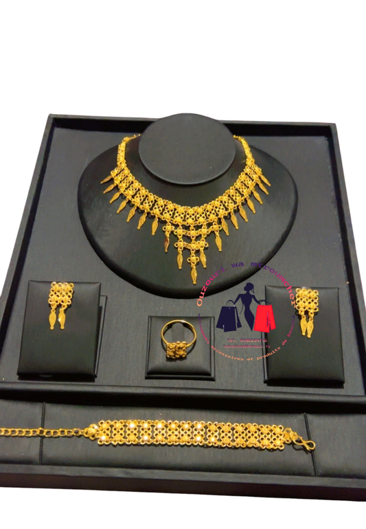 ensemble bijoux plaque or