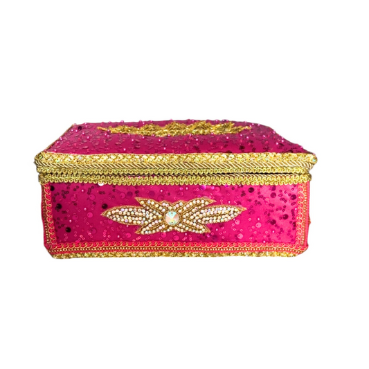 petit boîte à tirelire rose fuchsia
