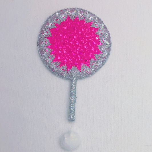 éventail sans plume rose vif