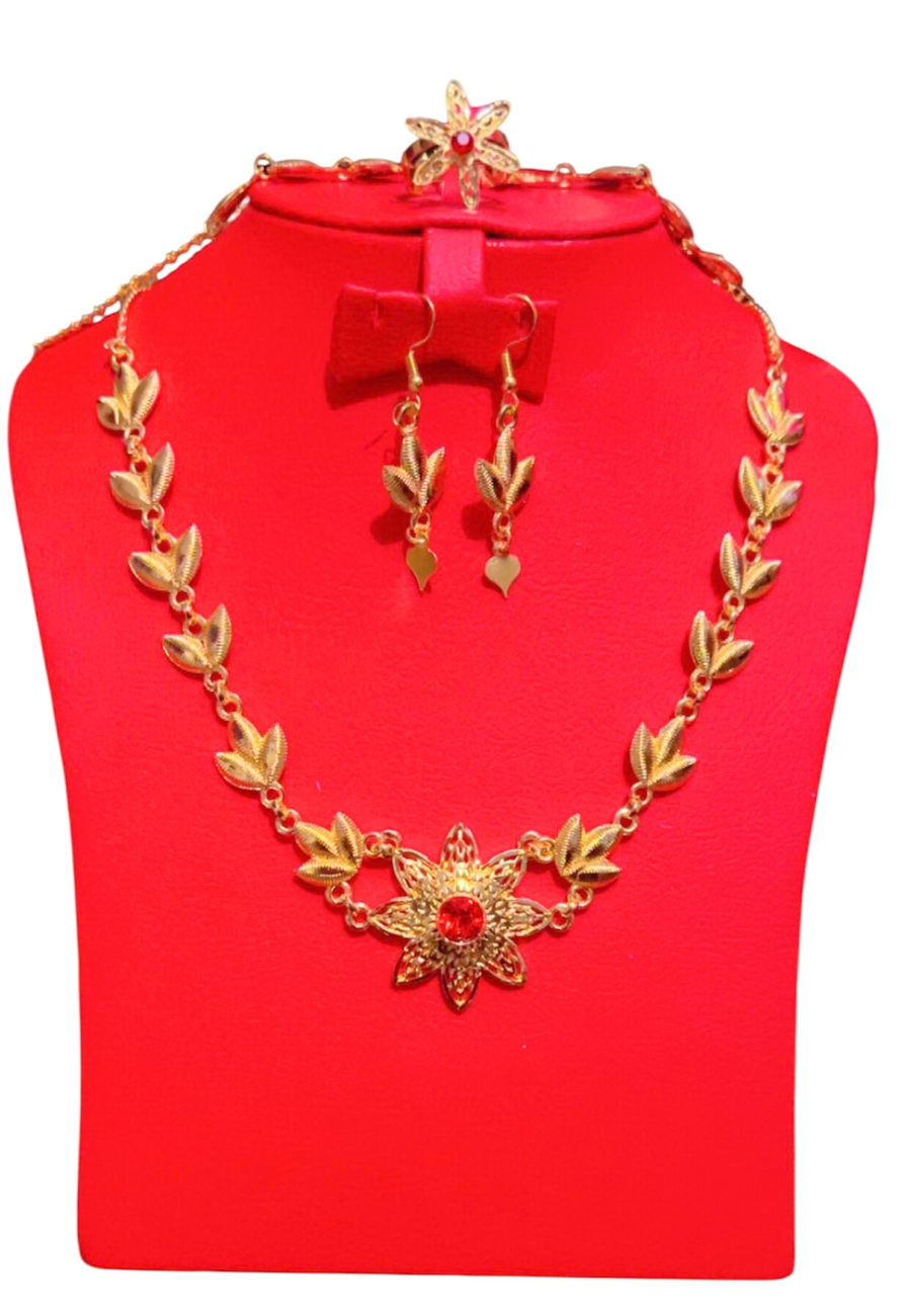 ensemble bijoux plaque or