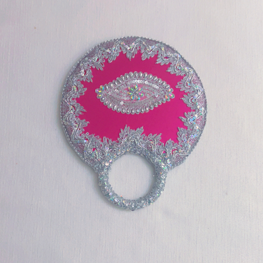 éventail sans plume rose vif