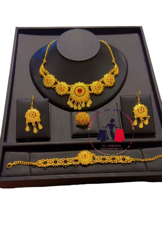 ensemble bijoux plaque or